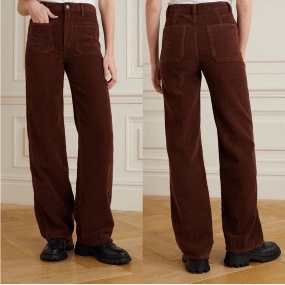 Reformation Jeans Alyssa Cotton-Corduroy Wide-leg pants NWT - Picture 2 of 8